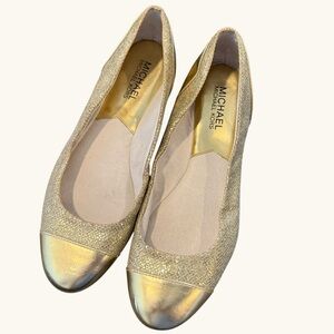 Michael Kors Shala Ballet Gold Flat - Size 7M